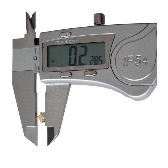 14K Yellow Gold 4 Point Star With Chain Dangle One Post Earring, E116 - Picture 10 of 11